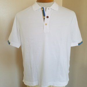 New Men's Heritage 100% Cotton White Polo Shirt Size 52 / L